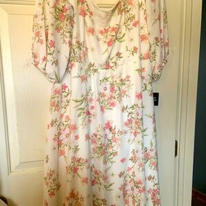 52 Seven Soft Pink and Off-White (Cream) Maxi, Cottagecore, Easter, Spring Dress